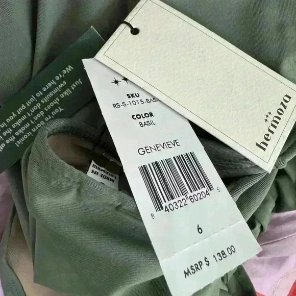 NWT hermoza Genevieve One-piece
Swimsuit in basil Sz 6 - Picture 3 of 4